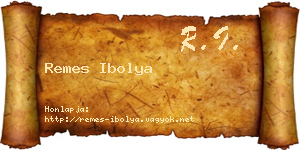 Remes Ibolya névjegykártya